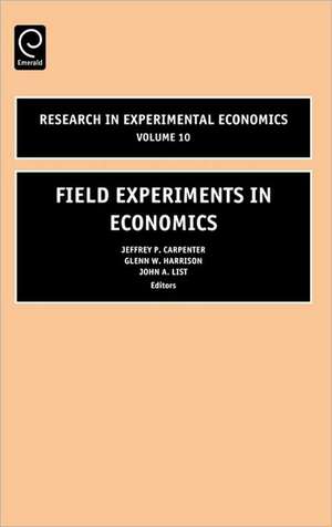 Field Experiments in Economics de G.w. Harrison