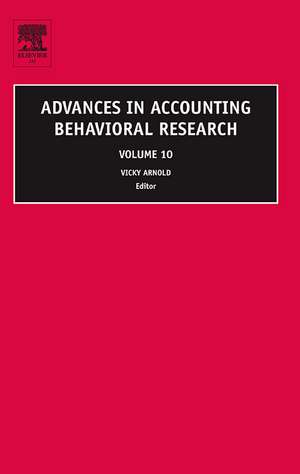 Advances in Accounting Behavioral Research de Vicky Arnold