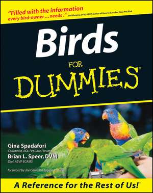 Birds For Dummies de Gina Spadafori