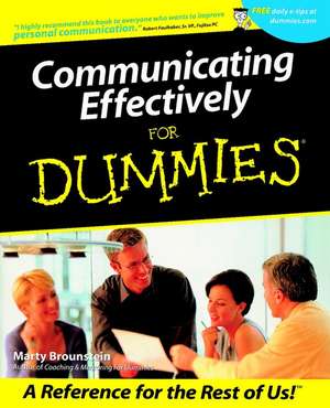 Communicating Effectively For Dummies de M Brounstein