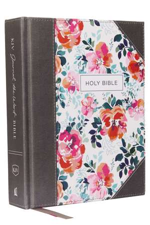 KJV, Journal the Word Bible, Cloth over Board, Pink Floral, Red Letter, Comfort Print: Reflect, Journal, or Create Art Next to Your Favorite Verses de Thomas Nelson