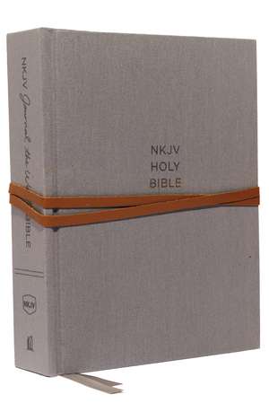 NKJV, Journal the Word Bible, Cloth over Board, Gray, Red Letter, Comfort Print: Reflect, Journal, or Create Art Next to Your Favorite Verses de Thomas Nelson