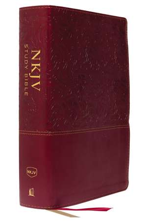 NKJV Study Bible, Leathersoft, Red, Full-Color, Thumb Indexed, Comfort Print: The Complete Resource for Studying God’s Word de Thomas Nelson