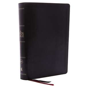 The KJV, Open Bible, Leathersoft, Black, Red Letter, Comfort Print: Complete Reference System de Thomas Nelson