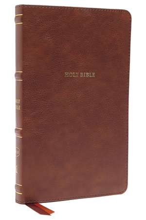 NKJV, Thinline Bible, Leathersoft, Brown, Red Letter, Comfort Print: Holy Bible, New King James Version de Thomas Nelson