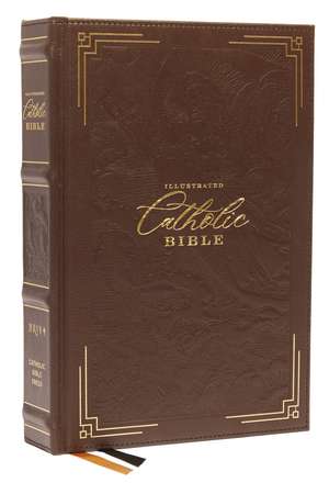 NRSVCE, Illustrated Catholic Bible, Genuine leather over board, Brown, Comfort Print: Holy Bible de Catholic Bible Press