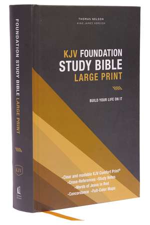 KJV, Foundation Study Bible, Large Print, Hardcover, Red Letter, Thumb Indexed, Comfort Print: Holy Bible, King James Version de Thomas Nelson