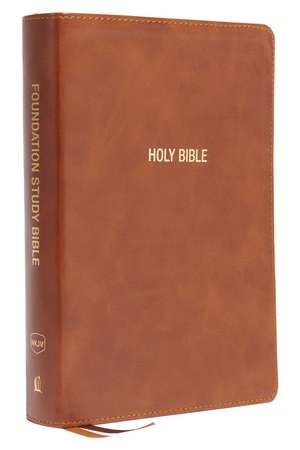 NKJV, Foundation Study Bible, Large Print, Leathersoft, Brown, Red Letter, Thumb Indexed, Comfort Print: Holy Bible, New King James Version de Thomas Nelson