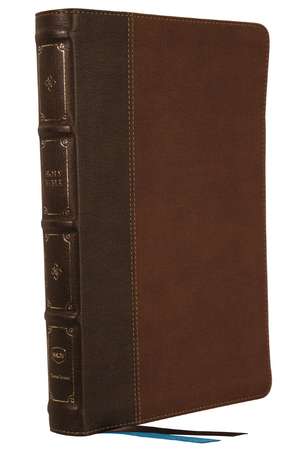 NKJV, Large Print Thinline Reference Bible, Blue Letter, Maclaren Series, Leathersoft, Brown, Comfort Print: Holy Bible, New King James Version de Thomas Nelson