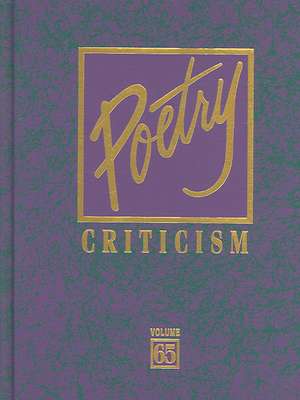 Poetry Criticism: Volume 65 de Michelle Lee