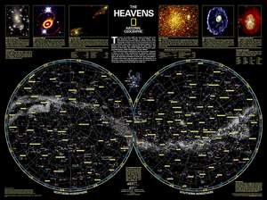 The Heavens, laminated: Wall Maps Space de National Geographic Maps