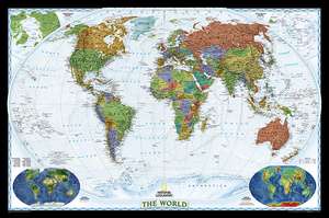 World Decorator, laminated: Wall Maps World de National Geographic Maps