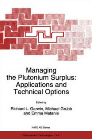 Managing the Plutonium Surplus: Applications and Technical Options de Richard L. Garwin