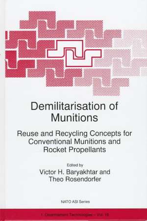 Demilitarisation of Munitions: Reuse and Recycling Concepts for Conventional Munitions and Rocket Propellants de Victor G. Bar'yakhtar