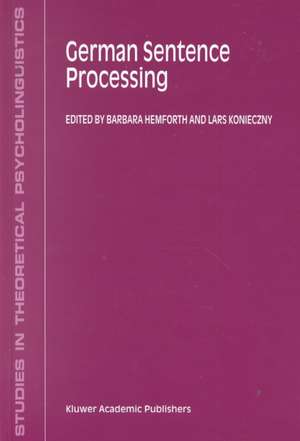 German Sentence Processing de B. Hemforth