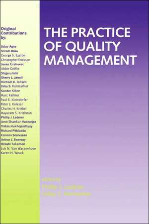 The Practice of Quality Management de Phillip J. Lederer