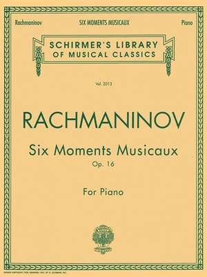 Six Moments Musicaux, Op. 16 de Sergei Rachmaninoff