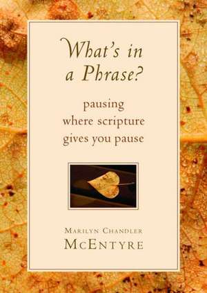 What's in a Phrase?: Pausing Where Scripture Gives You Pause de Marilyn Chandler McEntyre