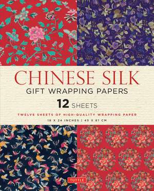 Chinese Silk Gift Wrapping Papers - 12 Sheets: 18 x 24 inch (45 x 61 cm) Wrapping Paper de Tuttle Studio