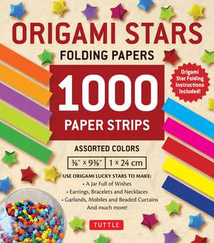 Origami Stars Papers 1,000 Paper Strips in Assorted Colors: 10 colors - 1000 sheets - Easy Instructions for Origami Lucky Stars de Tuttle Studio