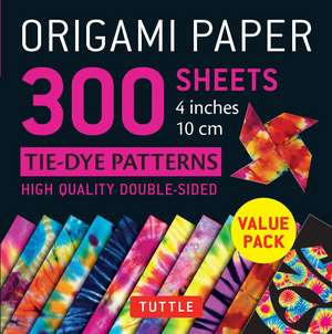 Origami Paper 300 sheets Tie-Dye Patterns 4" (10 cm): Tuttle Origami Paper: Double-Sided Origami Sheets Printed with 12 Different Designs de Tuttle Studio