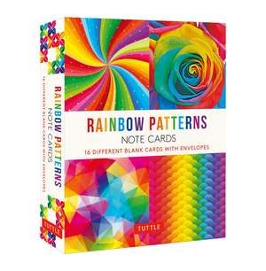 Rainbow Patterns, 16 Note Cards: 16 Different Blank Cards with 17 Patterned Envelopes in a Keepsake Box! de Tuttle Studio