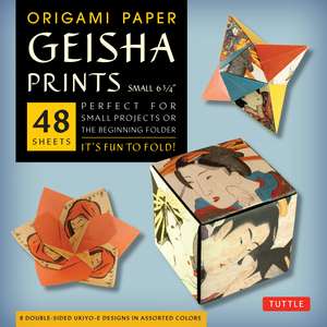 Origami Paper Geisha Prints 48 Sheets 6 3/4" (17 cm): Large Tuttle Origami Paper: Origami Sheets Printed with 8 Different Designs (Instructions for 6 Projects Included) de Tuttle Studio