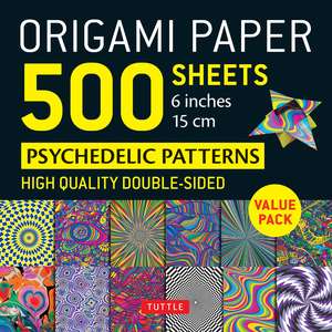 Origami Paper 500 sheets Psychedelic Patterns 6" (15 cm): Tuttle Origami Paper: Double-Sided Origami Sheets Printed with 12 Different Designs (Instructions for 5 Projects Included) de Tuttle Studio