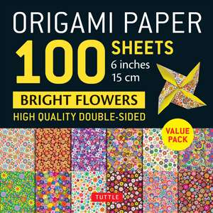 Origami Paper 100 Sheets Bright Flowers 6" (15 cm): Tuttle Origami Paper: Double-Sided Origami Sheets Printed with 12 Different Patterns (Instructions for 5 Projects Included) de Tuttle Studio