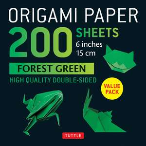 Origami Paper 200 sheets Forest Green 6" (15 cm): Solid Green Double-Sided Origami Sheets with Instructions for 9 Projects de Tuttle Studio