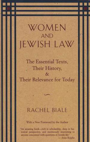 Women and Jewish Law de Rachel Biale