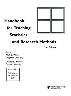 Handbook for Teaching Statistics and Research Methods de Mark E. Ware