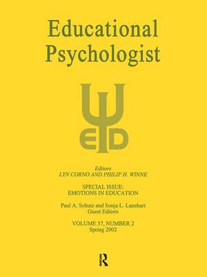 Emotions in Education: A Special Issue of educational Psychologist de Paul A. Schutz