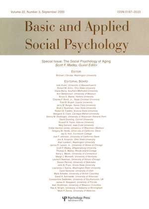 The Social Psychology of Aging: A Special Issue of basic and Applied Social Psychology de Scott F. Madey