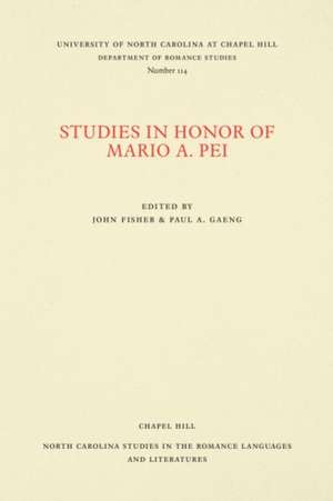 Studies in Honor of Mario A. Pei de John Fisher