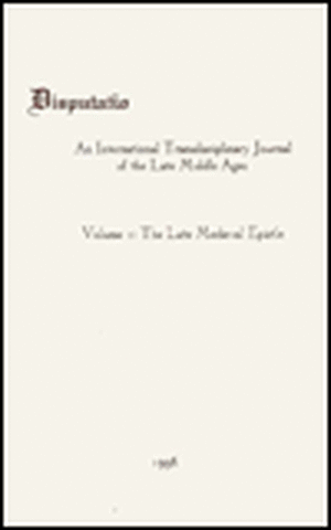 Disputatio Volume 1: The Late Medieval Epistle de Carol Poster