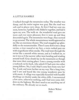 A Little Ramble de Robert Walser