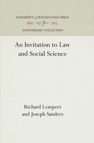 An Invitation to Law and Social Science de Richard Lempert