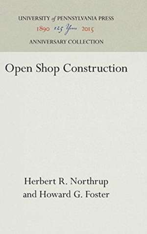 Open Shop Construction de Herbert R. Northrup