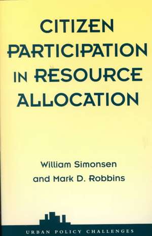 Citizen Participation In Resource Allocation de William Simonsen