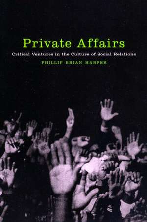 Private Affairs – Critical Ventures in the Culture of Social Relations de Phillip Brian Harper