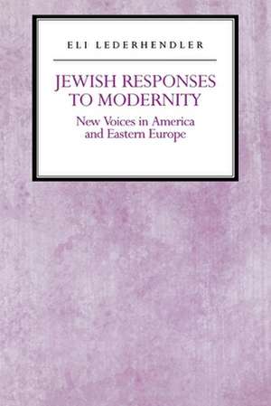 Jewish Responses to Modernity – New Voices in America and Eastern Europe de Eli Lederhendler