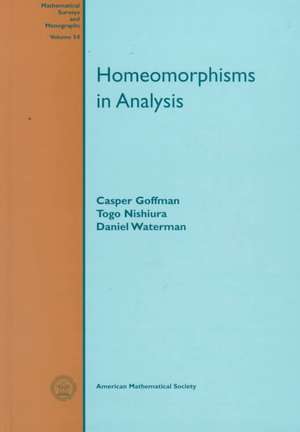 HOMEOMORPHISMS IN ANALYSIS de Casper Goffman