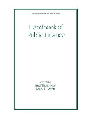 Handbook of Public Finance de Fred Thompson