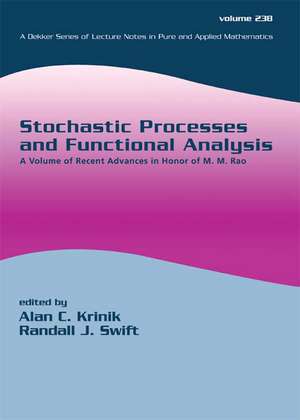 Stochastic Processes and Functional Analysis: A Volume of Recent Advances in Honor of M. M. Rao de Alan C. Krinik