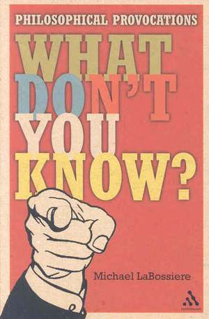 What Don't You Know?: Philosophical Provocations de Dr Michael C. LaBossiere