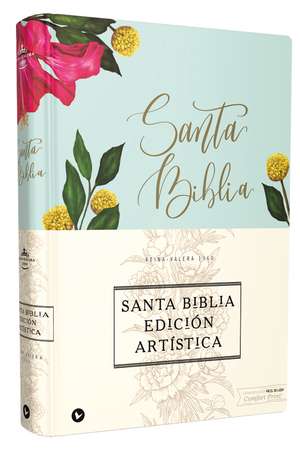 Reina Valera 1960 Santa Biblia Edición Artística, Tapa Dura/Tela, Floral, Canto con Diseño, Letra Roja de Vida