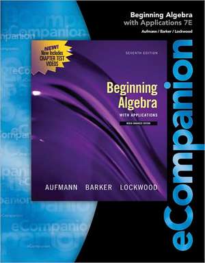 Ecompanion for Aufmann/Lockwood's Beginning Algebra, 1st de Aufmann