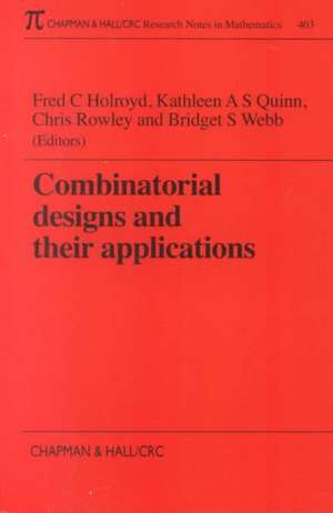 Combinatorial Designs and their Applications de Kathleen Quinn