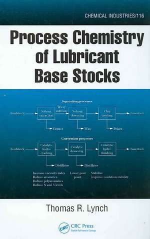 Process Chemistry of Lubricant Base Stocks de Thomas R. Lynch